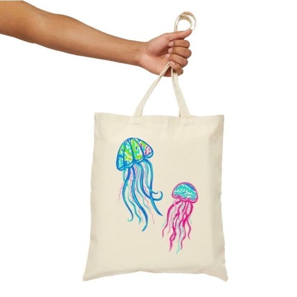 Colorful Lilly Pattern Jellyfish Tote - Picture 2 of 8